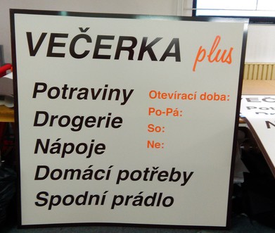 foliová grafika Večerka